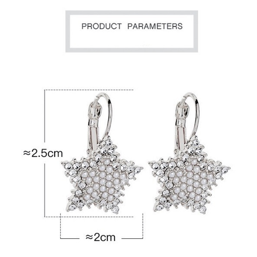 Any 2/$20! Silver Bead & Crystal Star Earrings - Picture 5 of 7